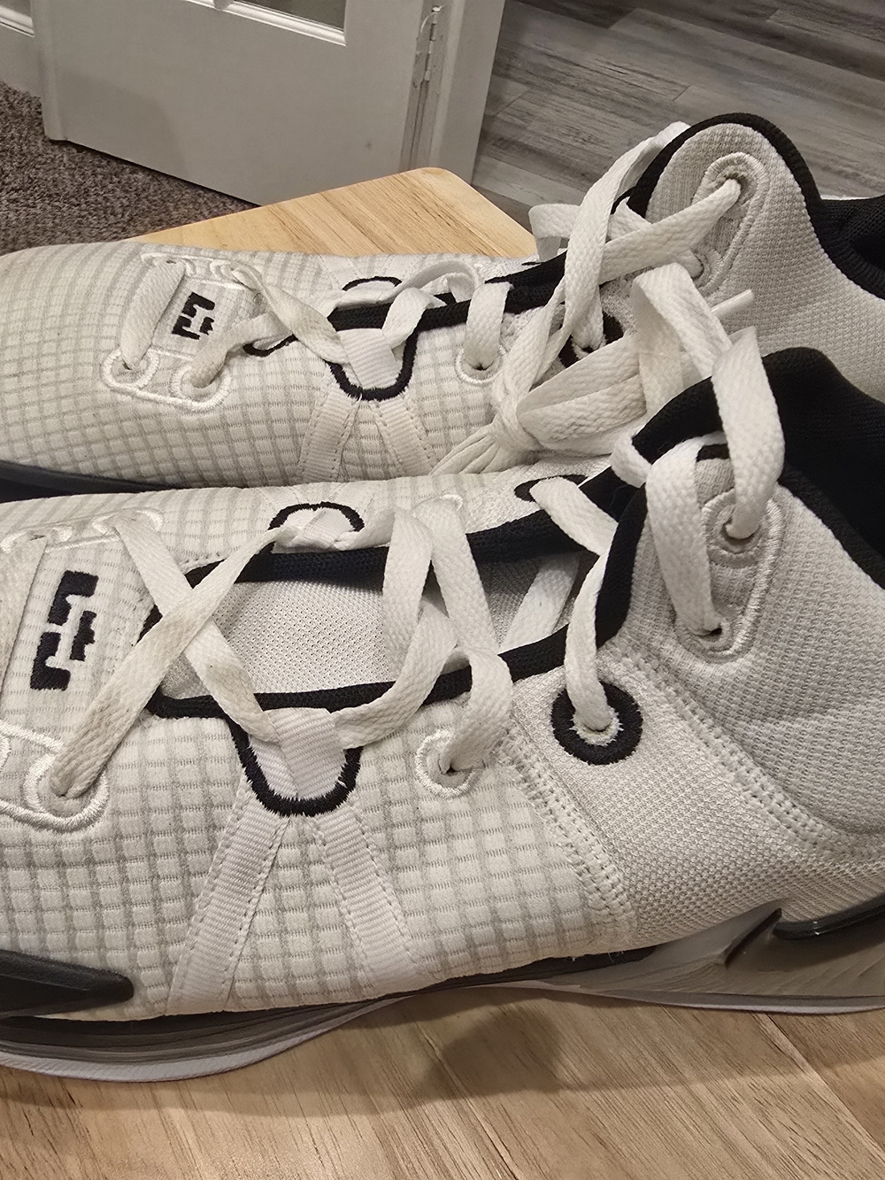 Men White and Black Athletic Sneakers